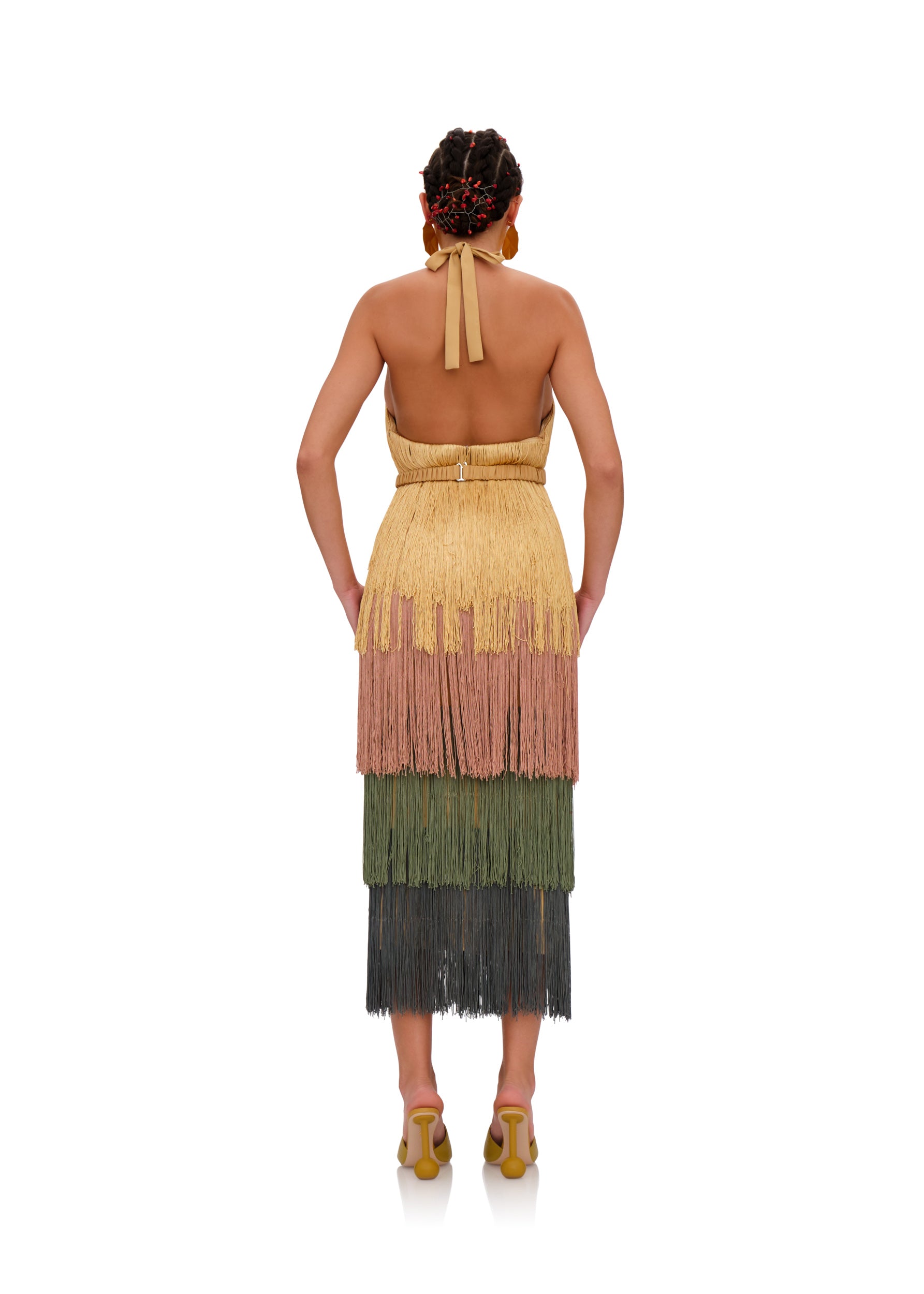 Robe midi Neme à franges - Multicolor