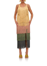Robe midi Neme à franges - Multicolor