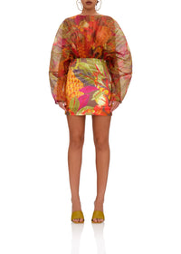 Odi sculptural short dress - Kola Print