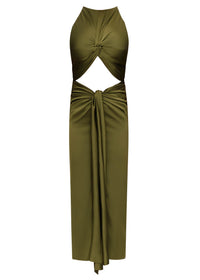 Reni midi dress with cut-outs - Olive