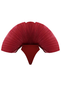 Sombra sculptural draped bodysuit - Wine