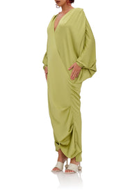 Tibara long-sleeved caftan dress - Lime