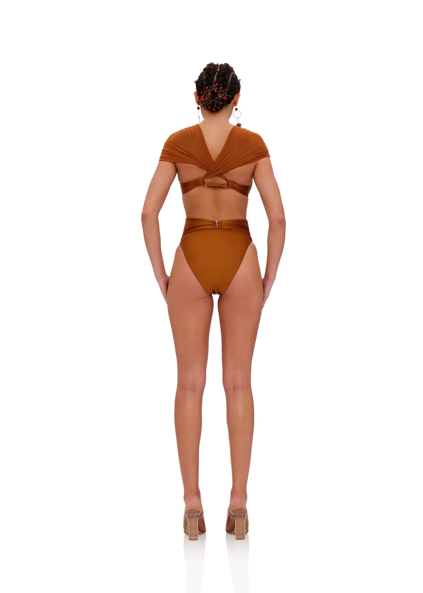 Ubu draped bikini top - Sand