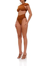 Ruched Ubu bikini bottoms - Sand