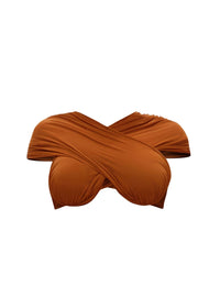 Ubu draped bikini top - Sand