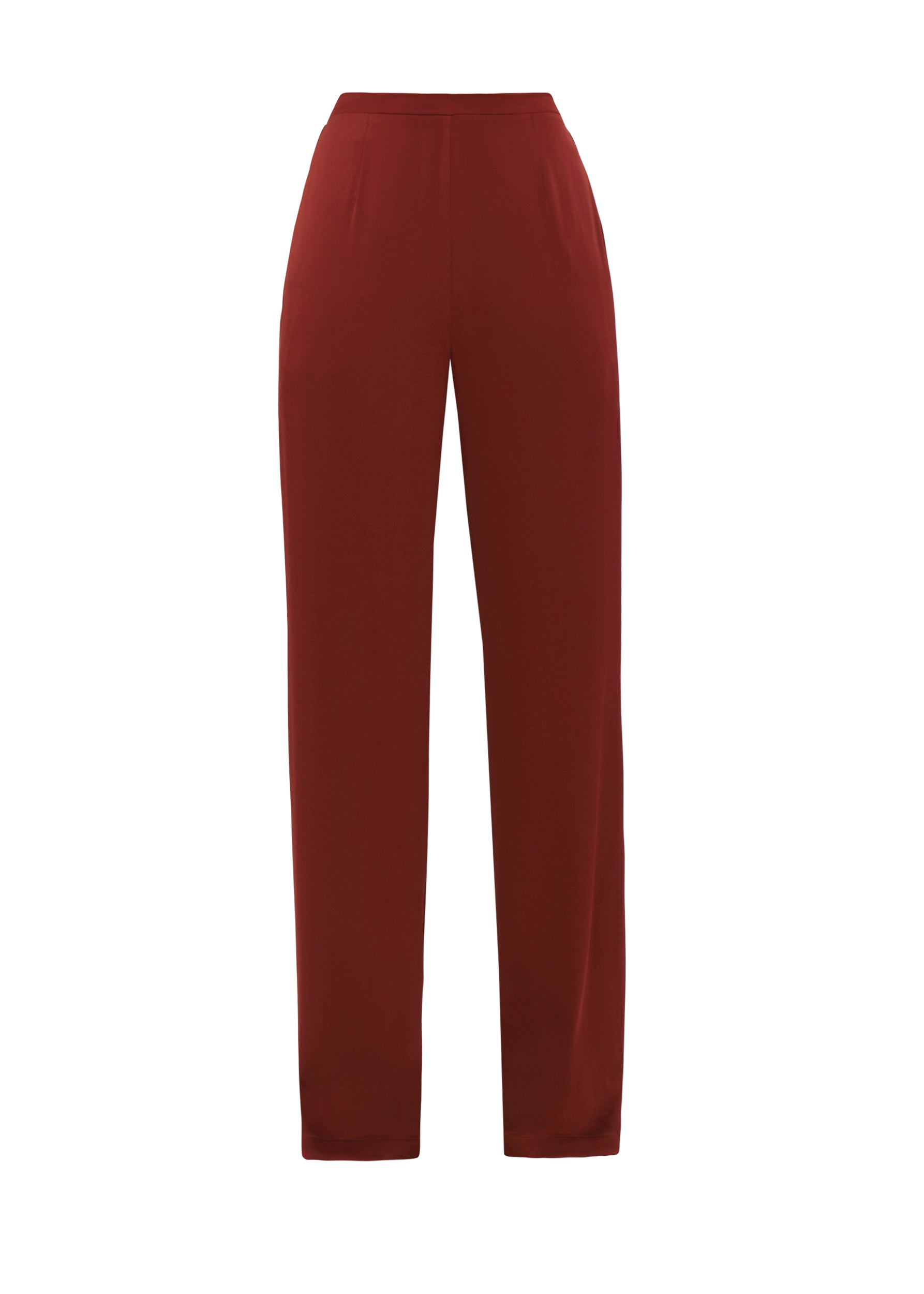 Straight-leg Uchi trousers with darts - Chocolate