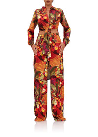 Pantalon droit Uchi à pinces - Kola Print