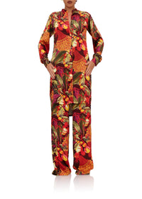 Pantalon droit Uchi à pinces - Kola Print