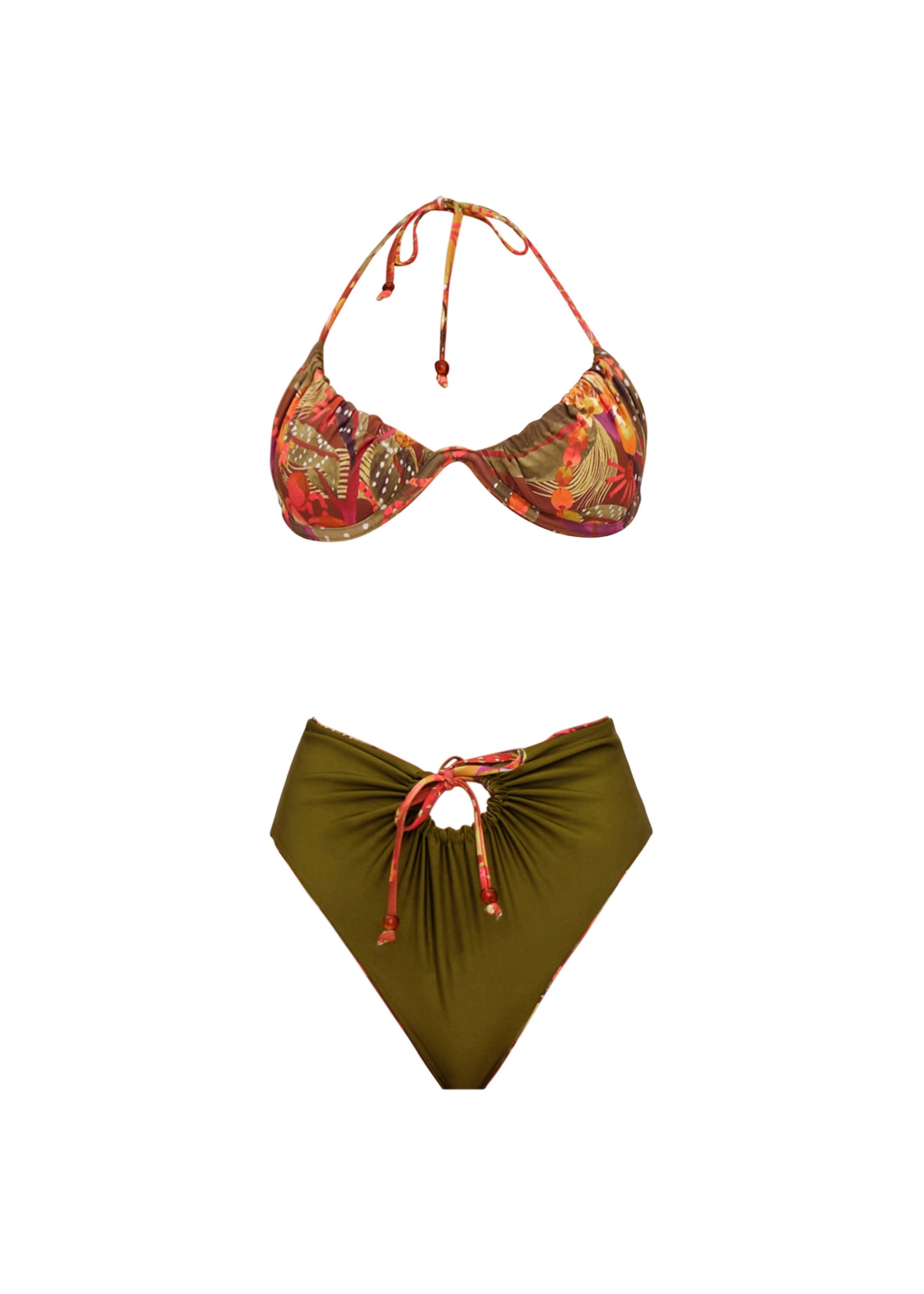 Reversible printed Uwa bikini bottoms - Kola Print