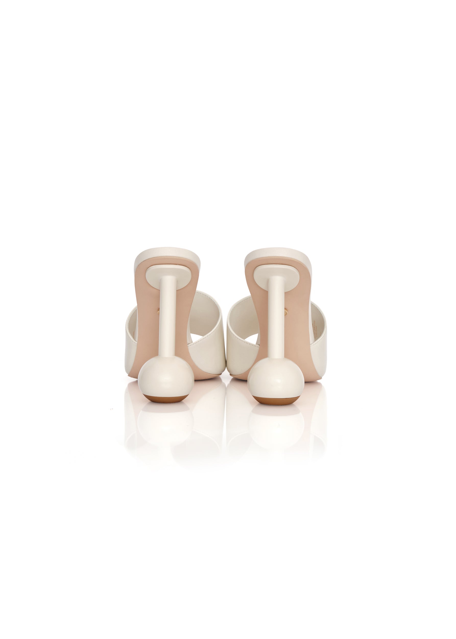 Mules à talons Yuri 100 en cuir - Cream