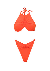 Gada Ruched Bikini Brief - Lava
