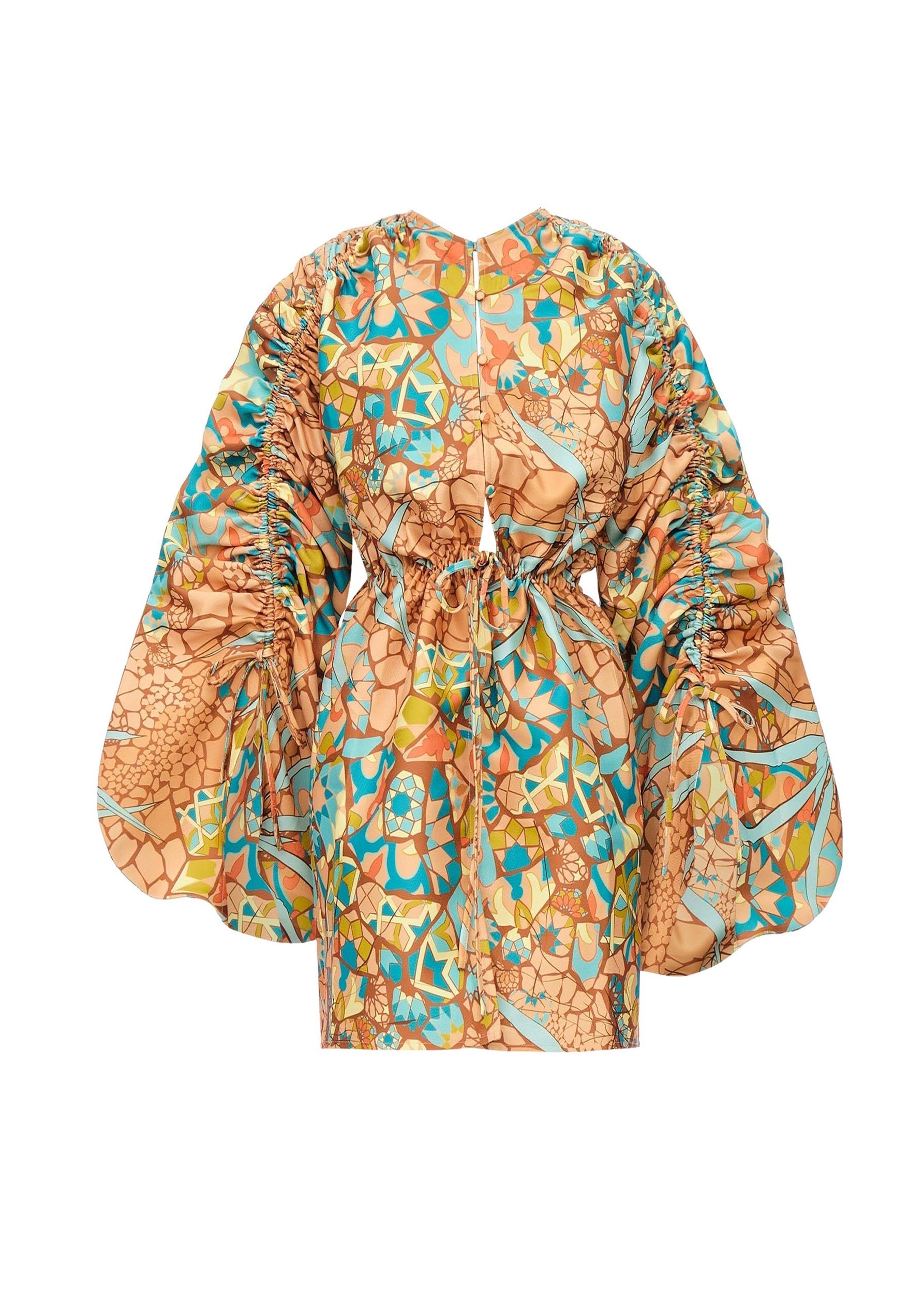 Robe courte Lida imprimée à fronces - Ilia Print