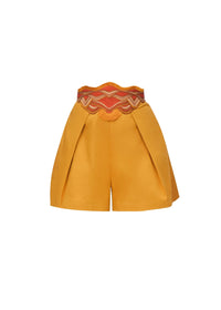 Olla embroidered shorts - Mustard
