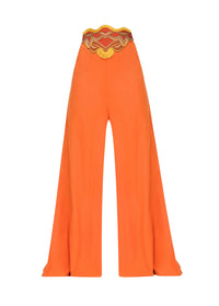 Ilo flared trousers in linen blend - Clay