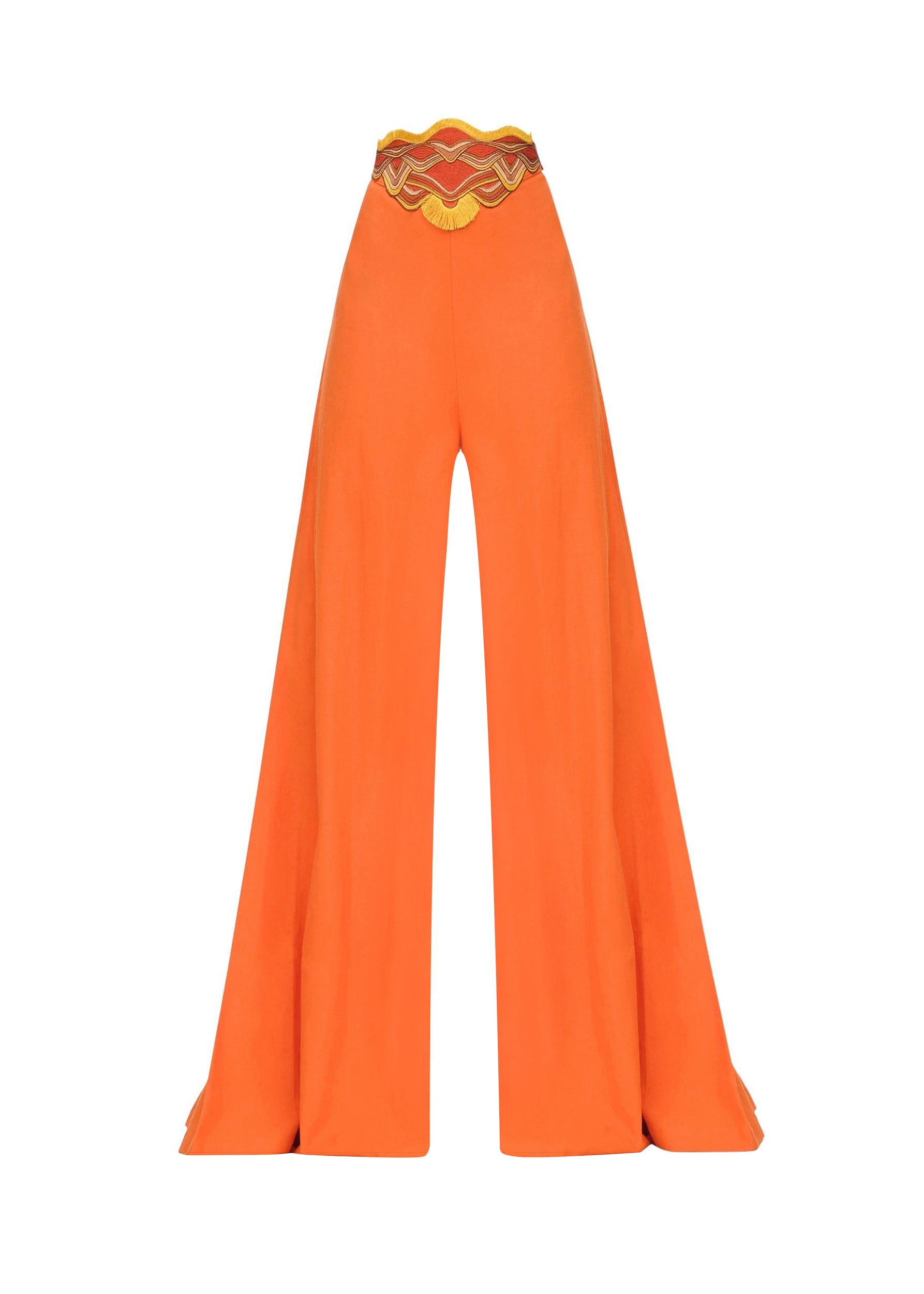 Ilo flared trousers in linen blend - Clay