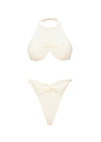 Gada Ruched Bikini Brief - Ivory