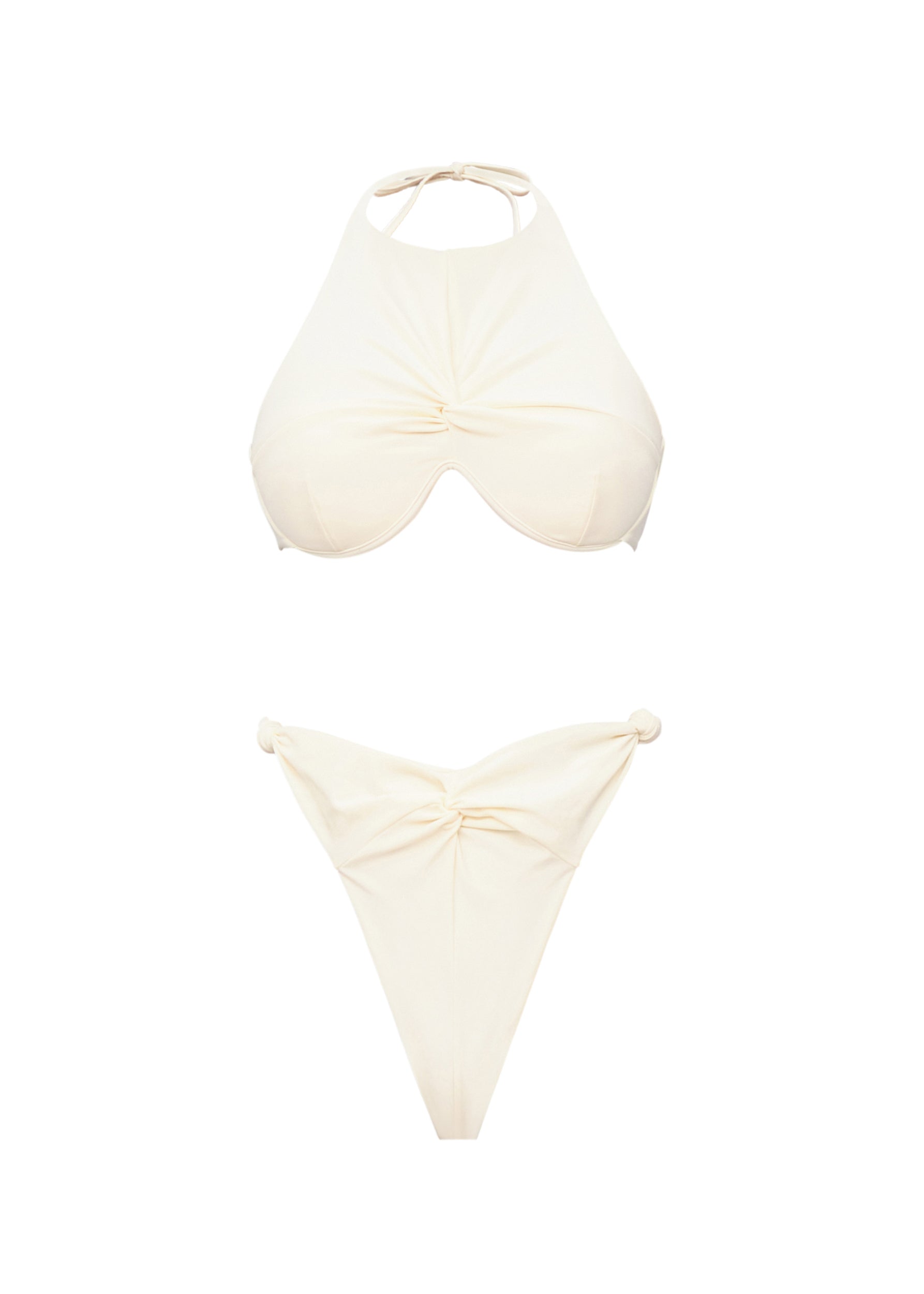 Gada Ruched Bikini Top - Ivory