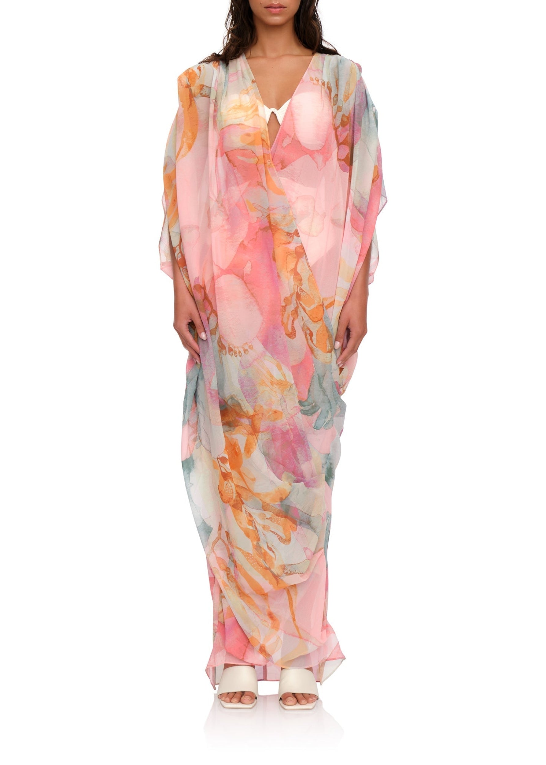 Robe caftan Sayo à manches courtes - Zuli Print