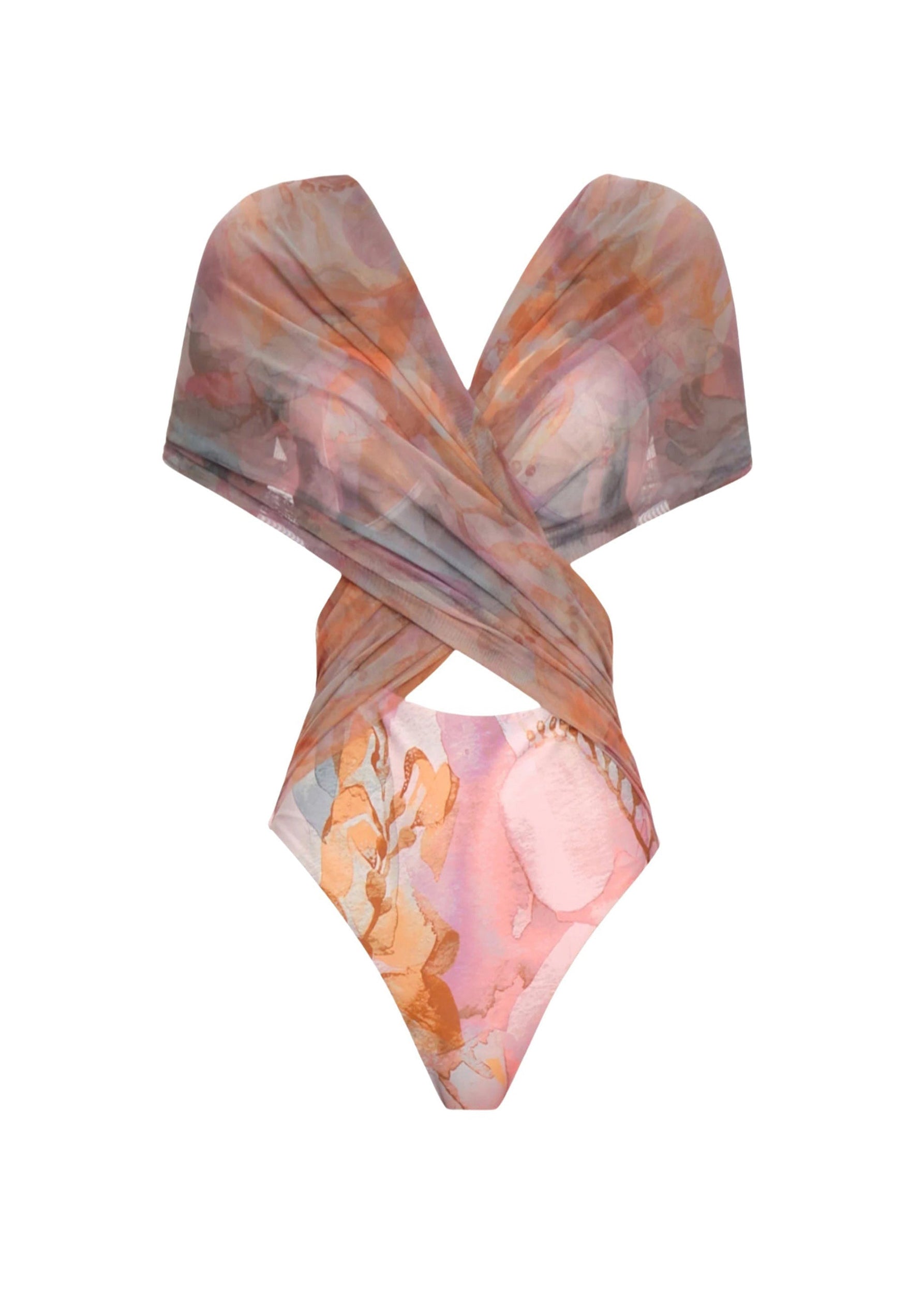 Maillot une piece Ando drapé - Zuli Print