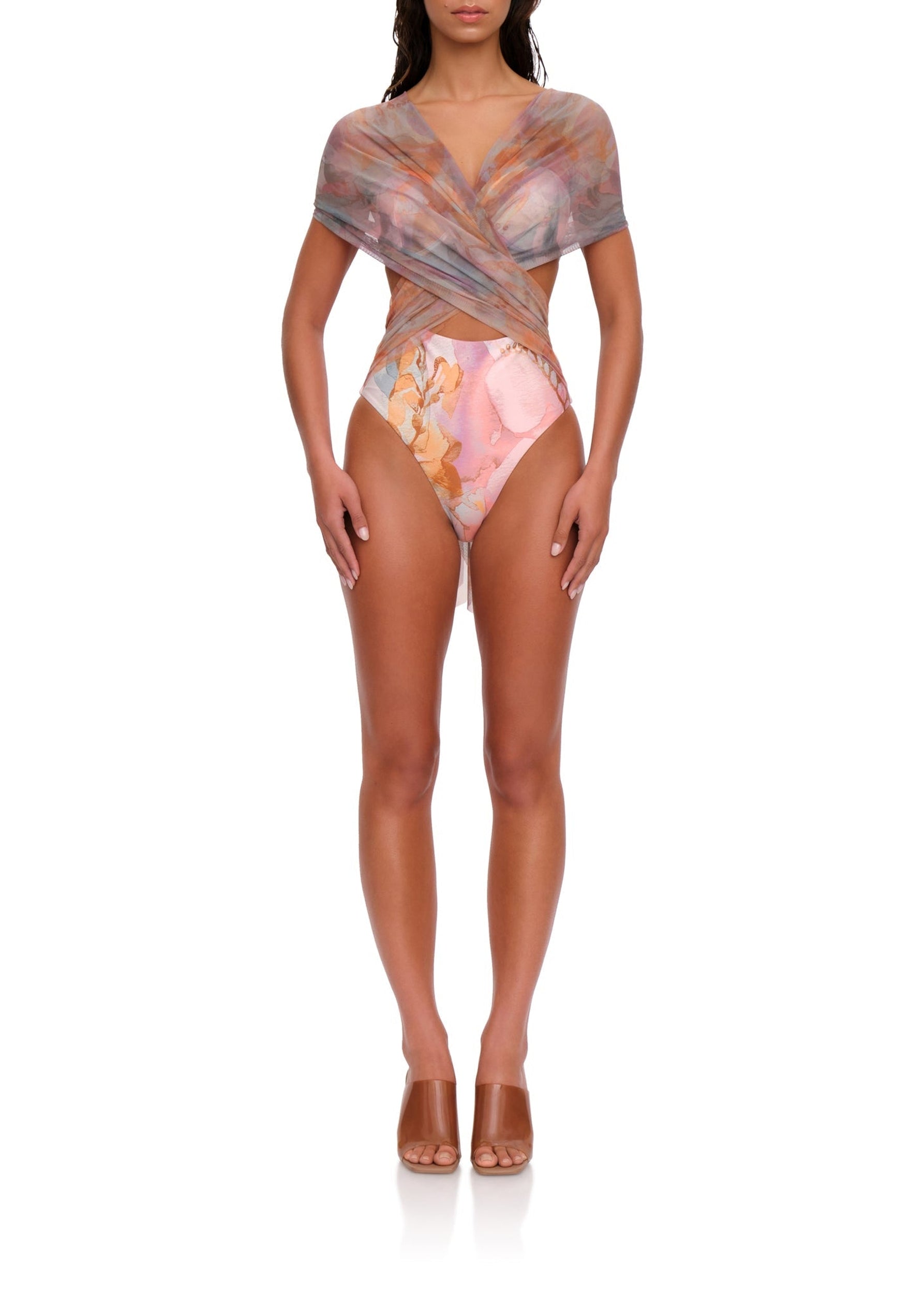 Maillot une piece Ando drapé - Zuli Print