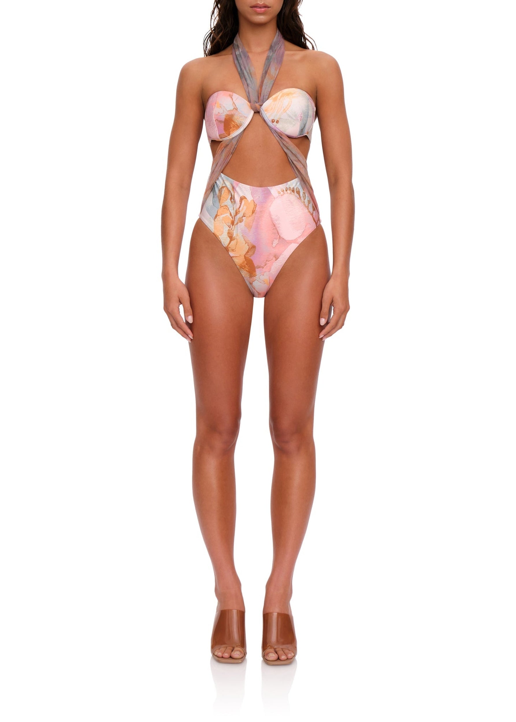 Maillot une piece Ando drapé - Zuli Print