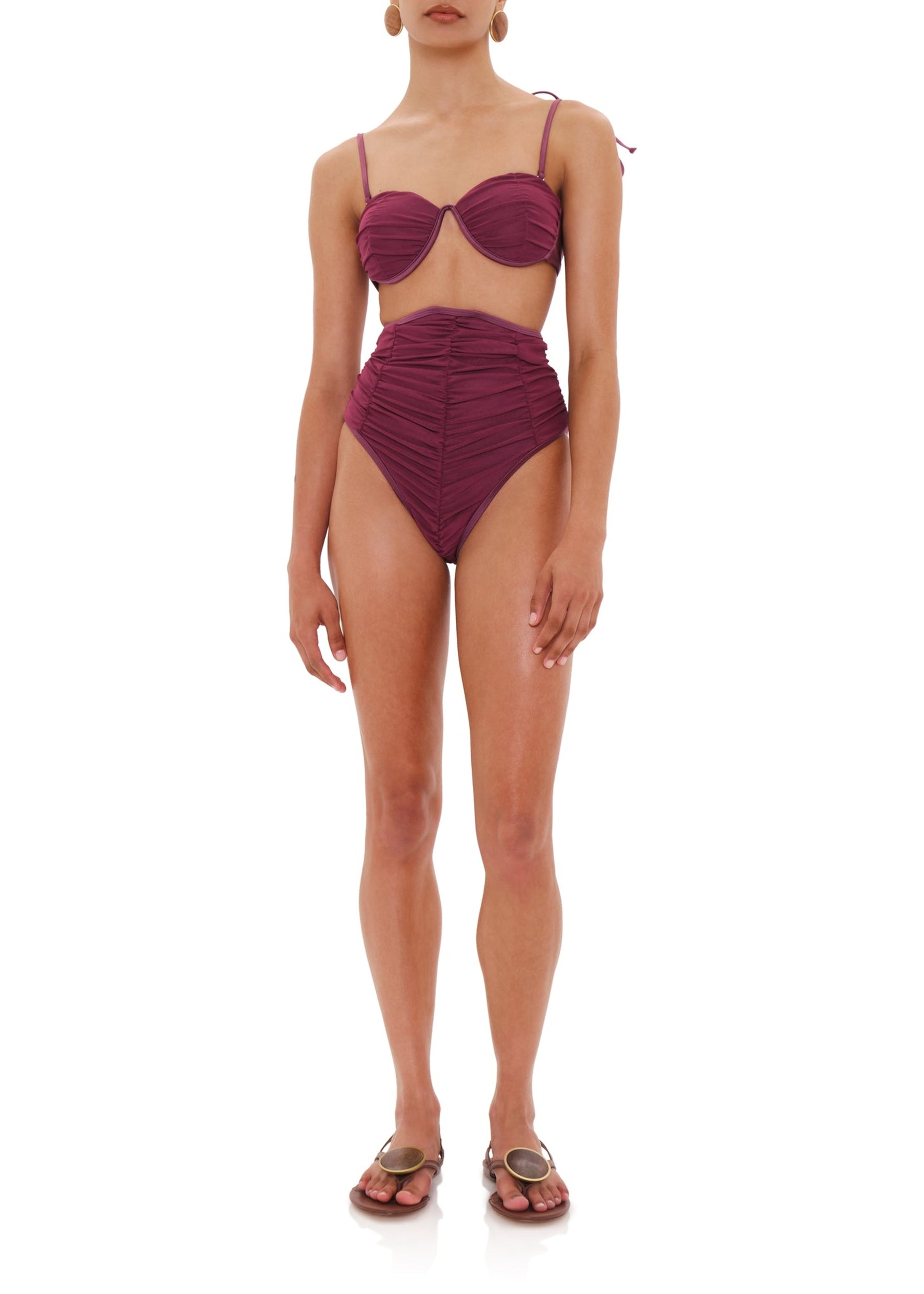 Capa Ruched Bikini Briefs - Amethyst