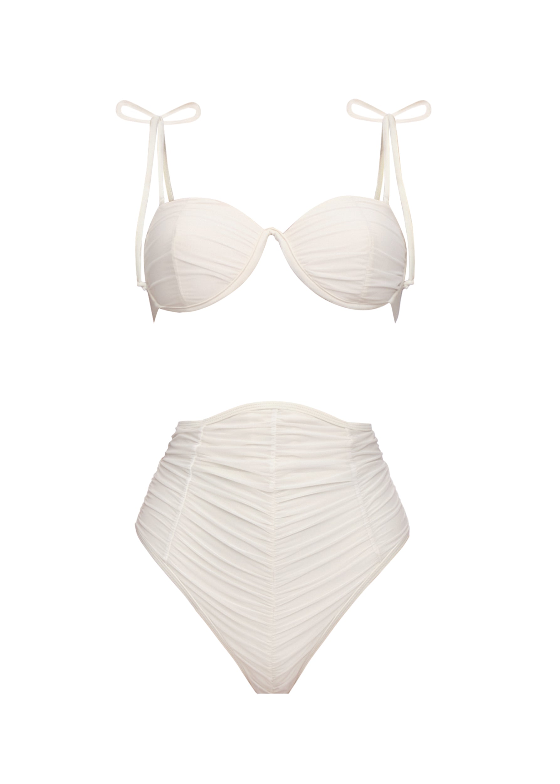 Capa Ruched Mesh Bikini Brief - Limestone