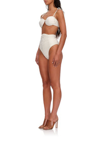 Capa Ruched Mesh Bikini Brief - Limestone