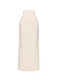 Rizo short corseted skirt in linen blend - Limestone