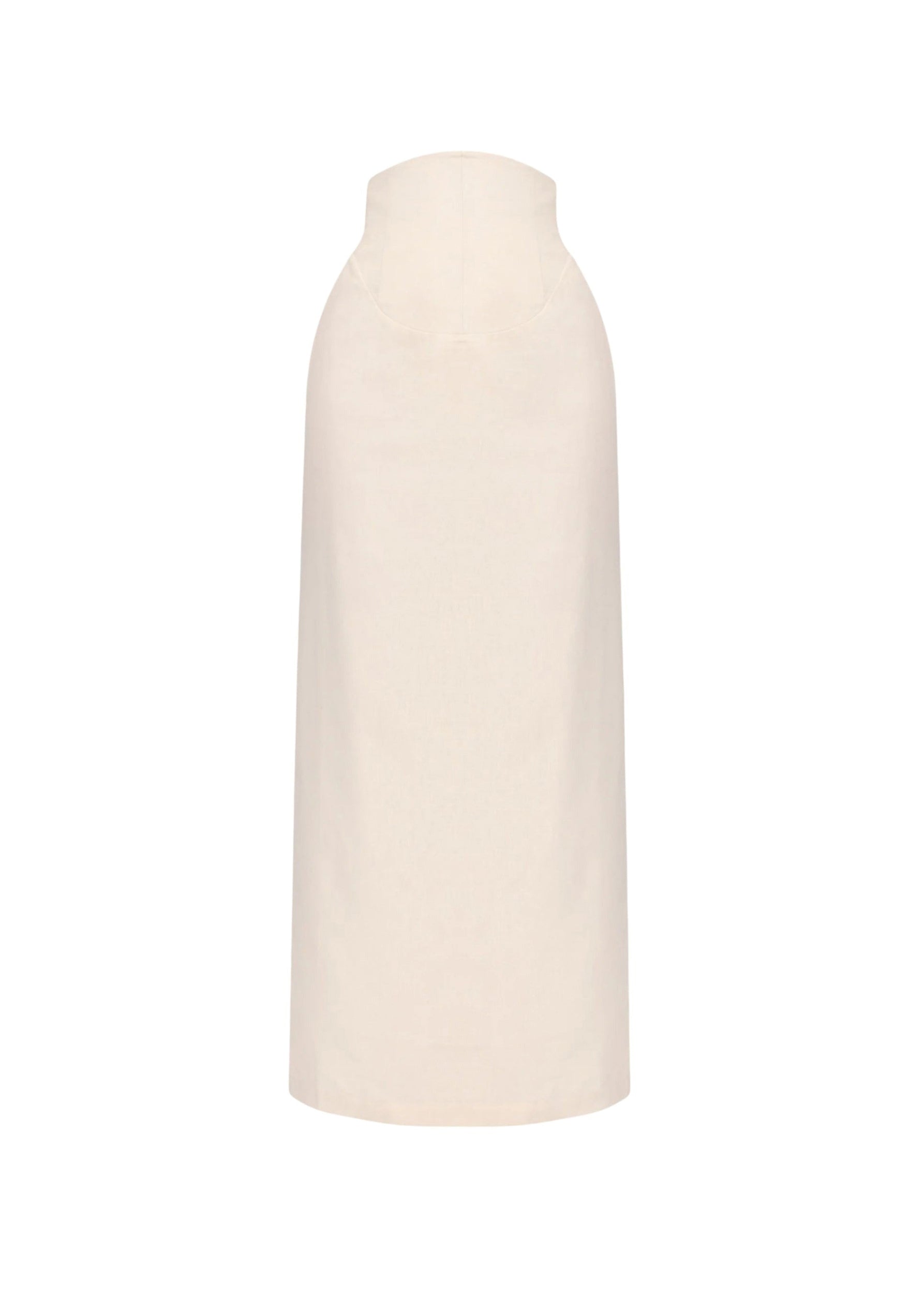 Rizo short corseted skirt in linen blend - Limestone