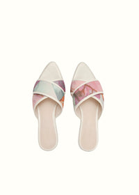 Lori mules with leather straps - Zuli Print