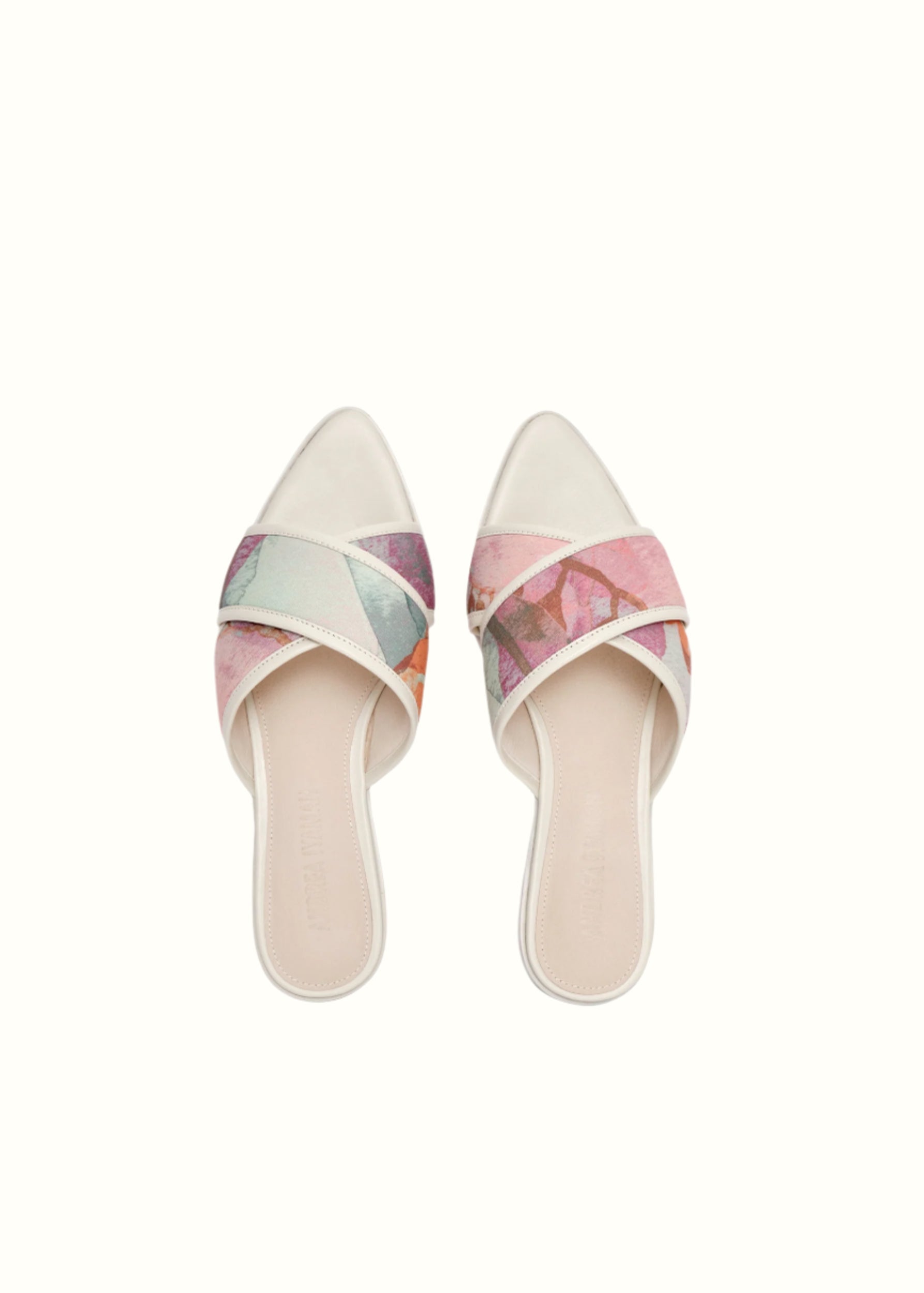 Lori mules with leather straps - Zuli Print