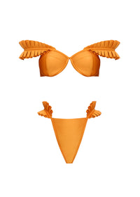Mulan ruffled bikini bottoms - Sunset Gold