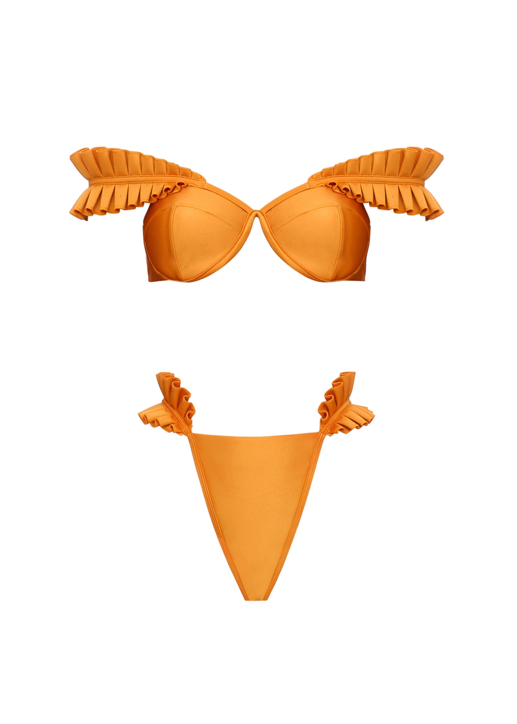 Mulan ruffled bikini bottoms - Sunset Gold