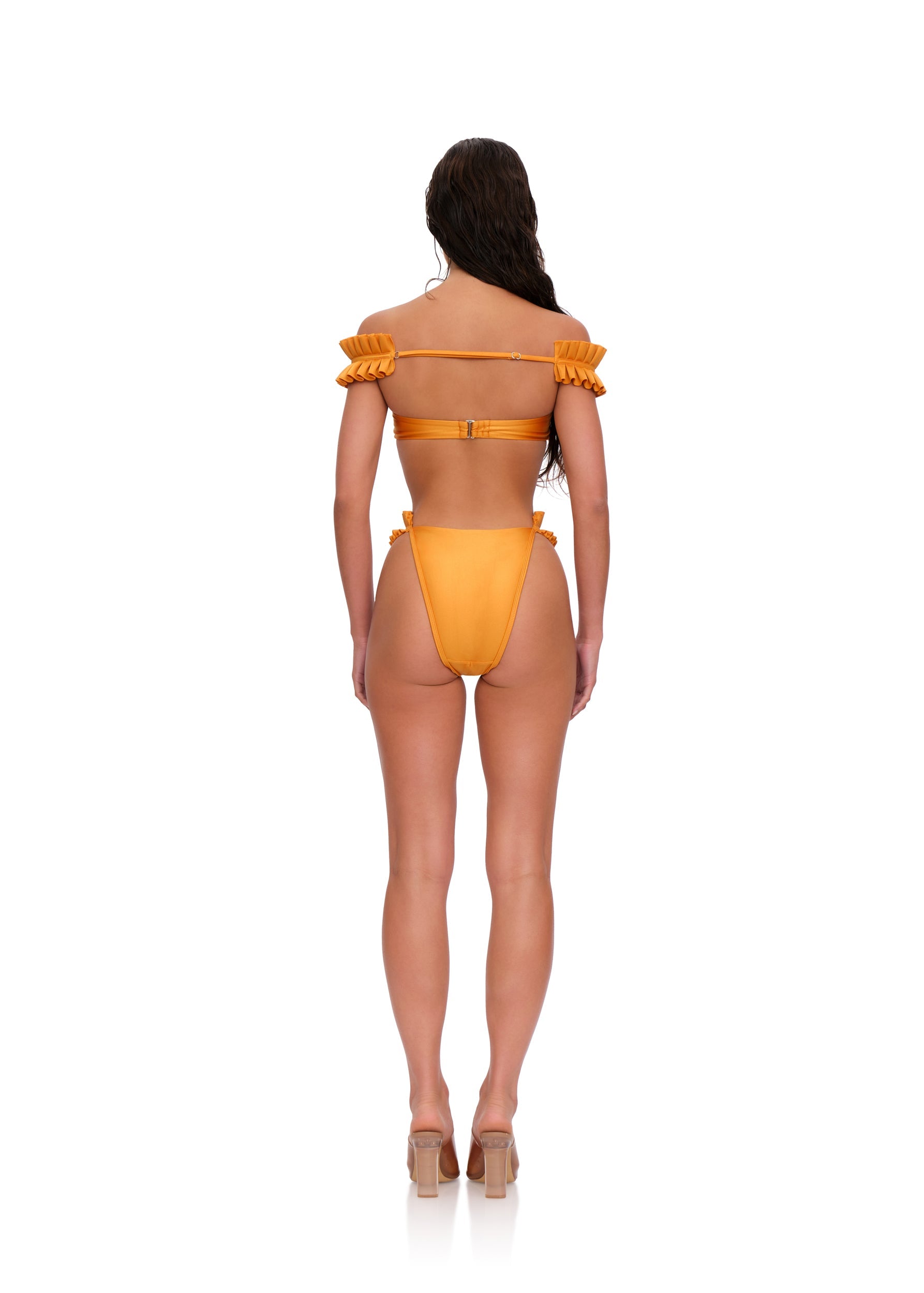 Mulan ruffled bikini bottoms - Sunset Gold