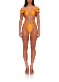 Mulan ruffled bikini bottoms - Sunset Gold