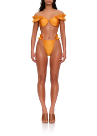 Mulan ruffle bikini top - Sunset Gold