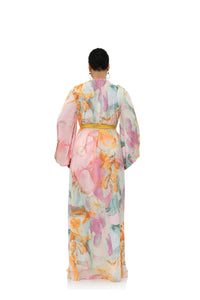 Neema maxi dress with elasticated cuffs - Zuli Print