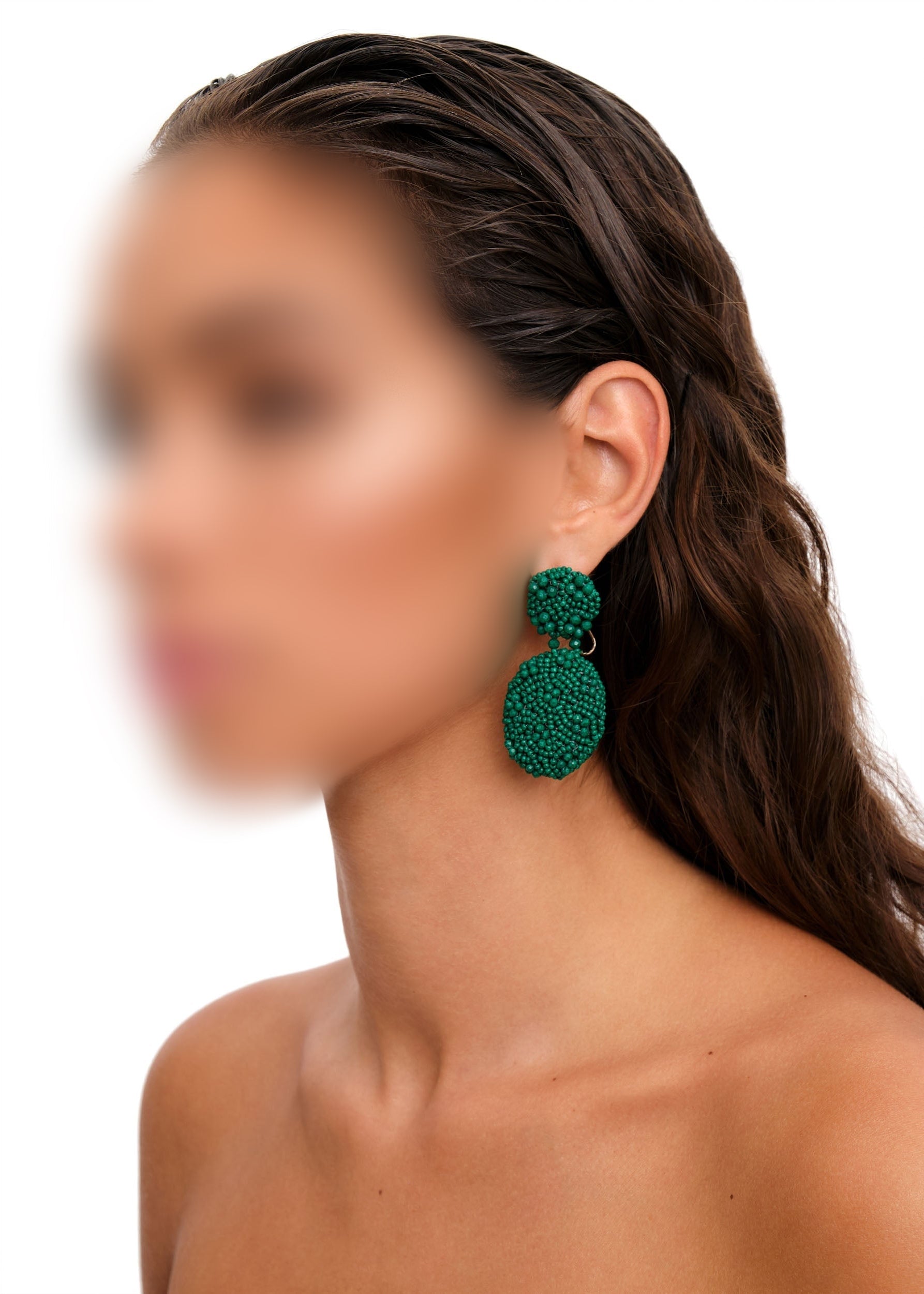 Boucles d'oreilles Odi en perles - Green