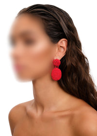 Boucles d'oreilles Odi en perles - Crimson