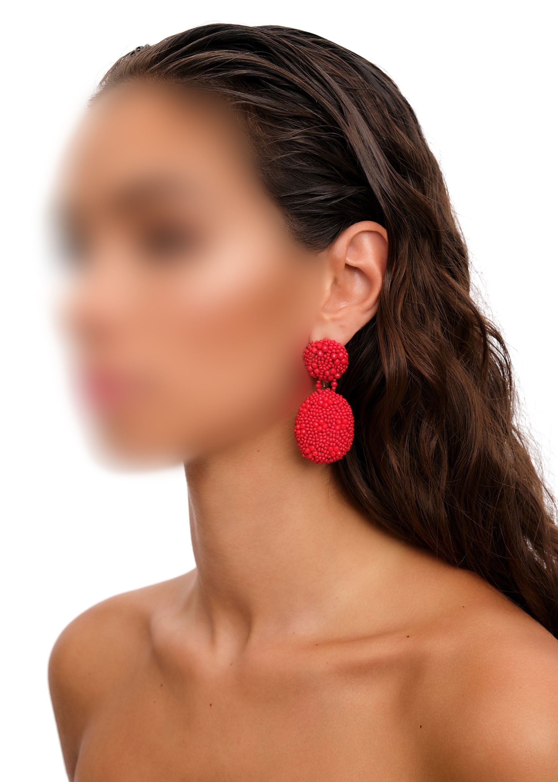 Boucles d'oreilles Odi en perles - Crimson