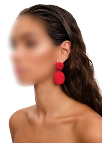 Odi pearl earrings - Crimson