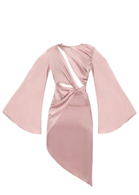 Reba asymmetrical blouse with satin cut-outs - Pearl Pink