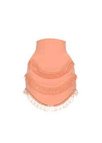 Rizo short skirt with corseted waist - Peach