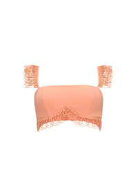 Top court à bretelles en dentelle - Peach