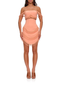 Top court à bretelles en dentelle - Peach