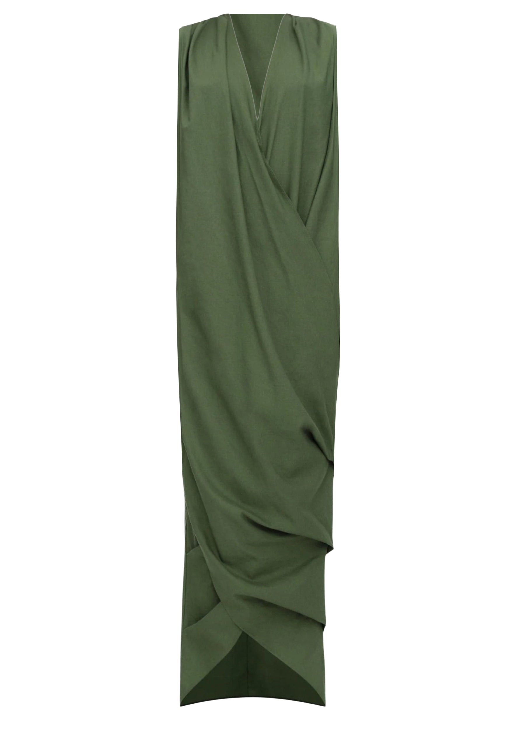 Sayo sleeveless caftan dress in linen mix - Forest