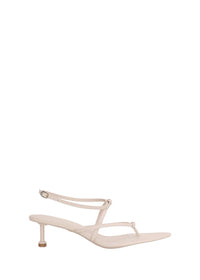 Vee heeled sandals in leather - Ivory