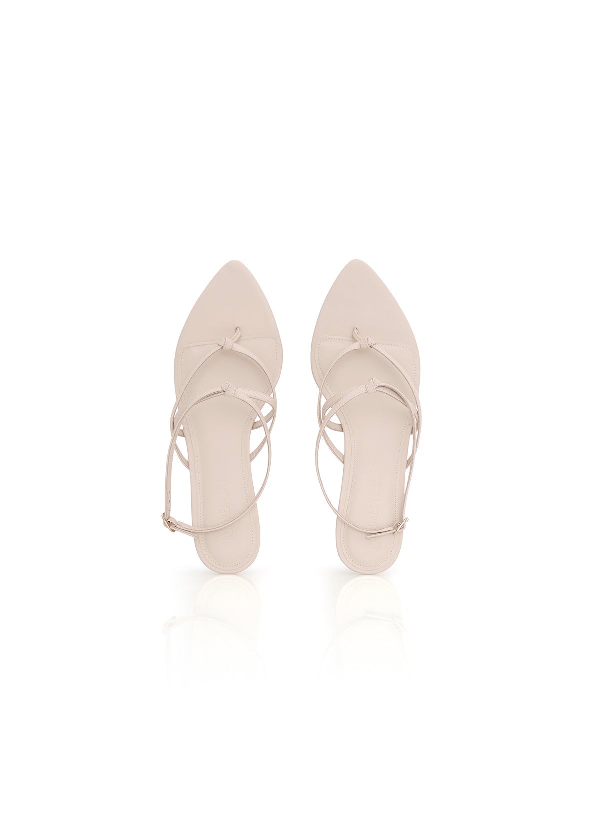 Vee heeled sandals in leather - Ivory