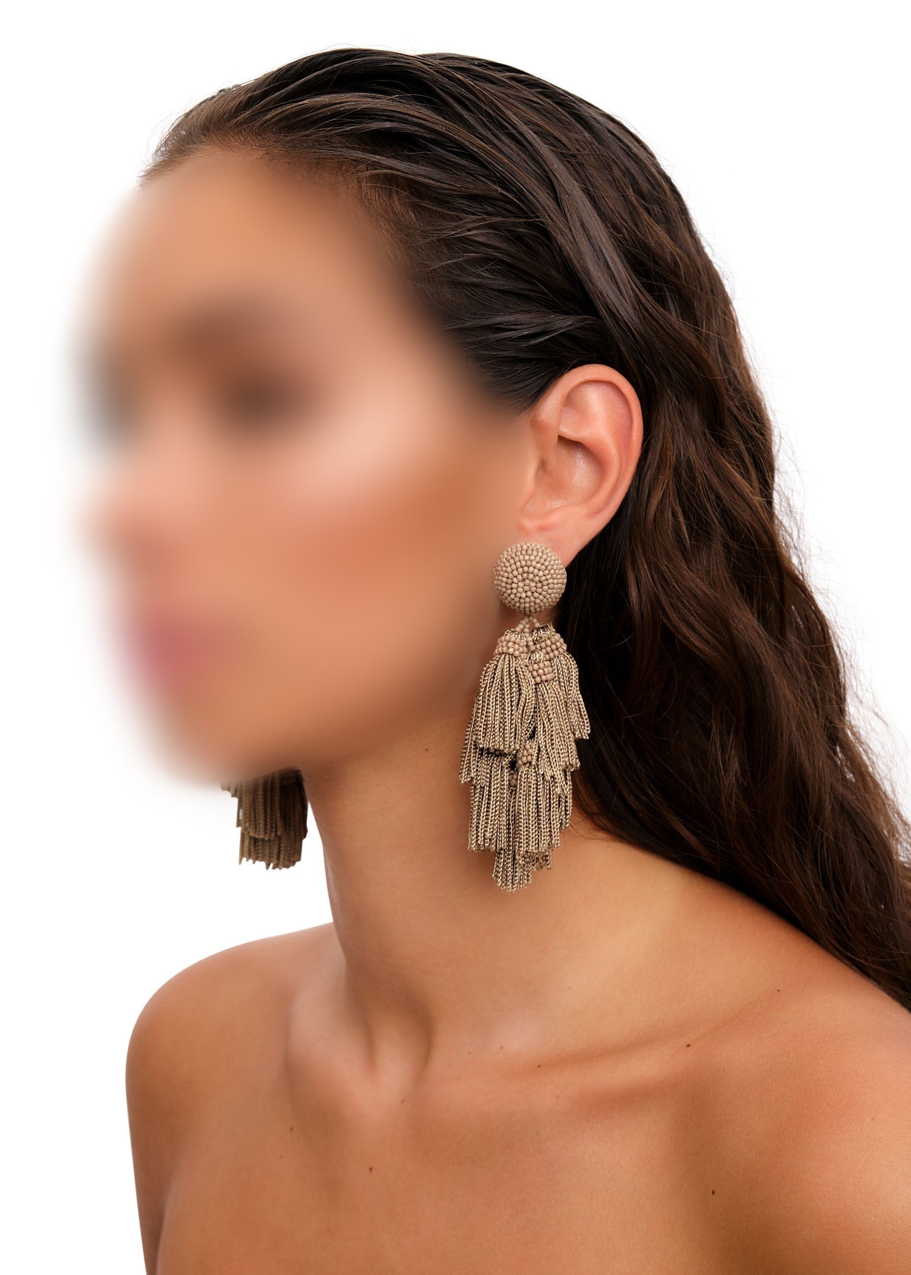 Boucles d'oreilles Villi en perles - Grey